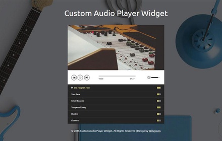 Custom Audio Player Widget Responsive Widget Template
