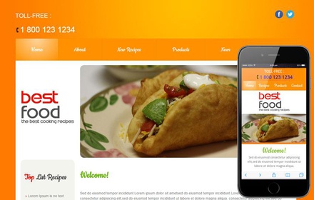 Best Food and drinks Mobile Website Template
