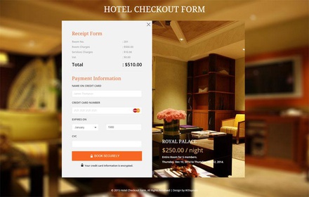 Hotel Checkout Form Responsive Widget Template