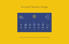 Animated Weather Widget Responsive Widget Template