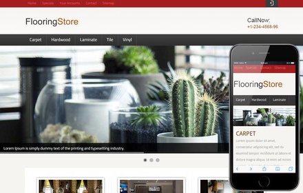 Flooring Store Web and Mobile website template for free