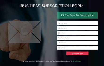Business Subscription Form a Flat Responsive Widget Template