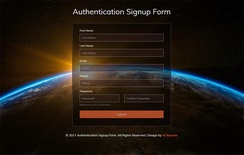 Authentication Signup Form Flat Responsive Widget Template