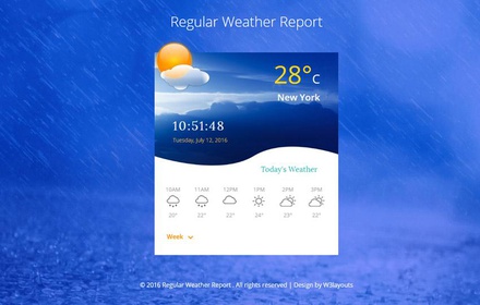 Regular Weather Report Flat Responsive Widget Template