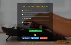 Event Register Form Flat Responsive Widget Template