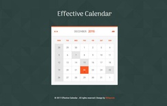 Effective Calendar Flat Responsive Widget Template