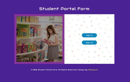 Student Portal Form Responsive Widget Template
