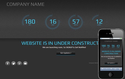 Speedo Under Construction Mobile Website Template