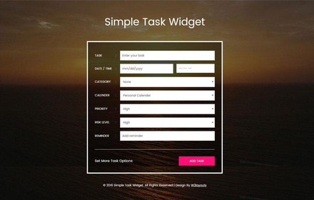 Simple Task Widget Responsive Widget Template