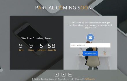 Partial Coming Soon a Responsive Widget Template
