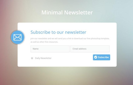 Minimal Newsletter Flat Responsive Widget Template