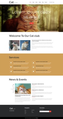 Cat Club an Animals and Pets Bootstrap Responsive Web Template