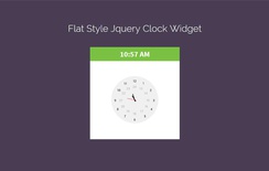 Flat Style Jquery Clock Widget Responsive Template