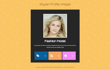 Stylish Profile Widget Responsive Template
