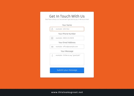Kontak Form a Flat Contact Widget Template