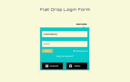 Flat Drop Down Login Form Responsive Widget Template