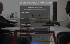Referral Program Form Responsive Widget Template