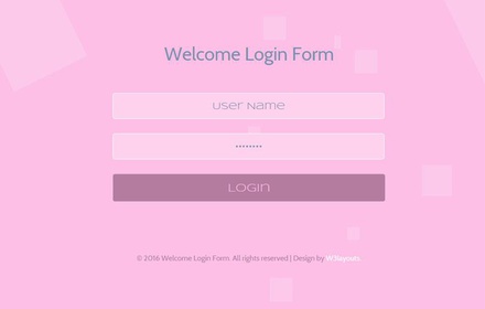Welcome Login Form Responsive Widget Template