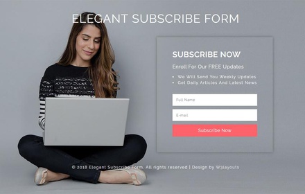 Elegant Subscribe Form Flat Responsive Widget Template