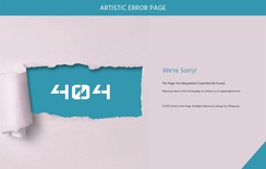Artistic Error Page Flat Responsive Widget Template