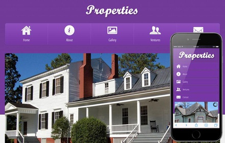 Properties a Real Estate Mobile Website Template