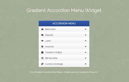 Gradient Accordion Menu Responsive Widget Template