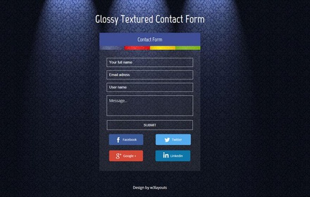 Glossy Textured Contact Form Responsive Widget Template