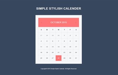 Simple Stylish Calendar Responsive Widget Template