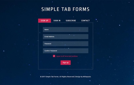 Simple Tab Forms a Flat Responsive Widget Template