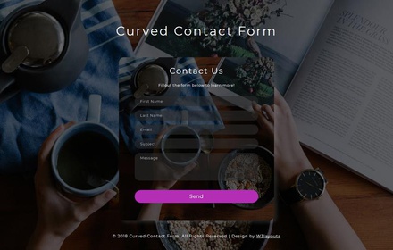 Curved Contact Form Flat Responsive Widget Template