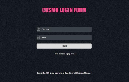 Cosmo Login Form Responsive Widget Template