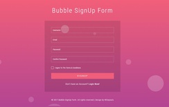 Bubble Signup Form a Flat Responsive Widget Template