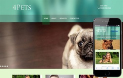 4Pets animals Mobile Website Template