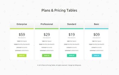 Clean Plans and Pricing Tables Responsive Widget Template
