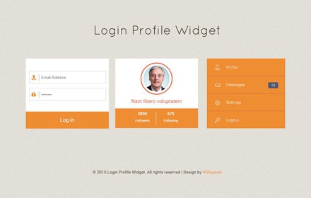 Login Profile Responsive Widget Template