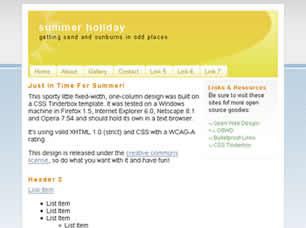 Summer Holiday Free CSS Template