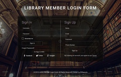 Library Member Login Form A Flat Responsive Widget Template