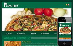 Free Pizza Hut web template and mobile website template for food corners