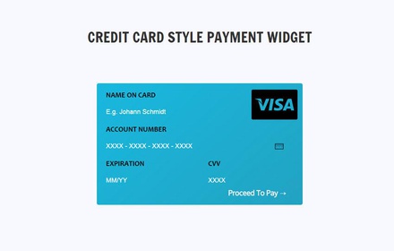 Credit Card Style Payment Widget Responsive Template