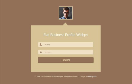 Flat Business Profile Widget Responsive Template