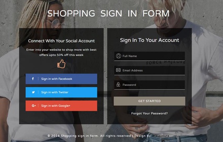 Shopping Sign in Form a Flat Responsive Widget Template