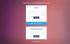 Flat Signin and Newsletter Form Responsive Widget Template