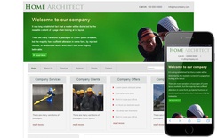 New Home Architect web template and mobile website template for interiors and builders
