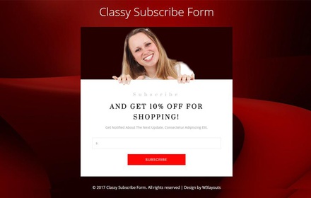 Classy Subscribe Form a Flat Responsive Widget Template