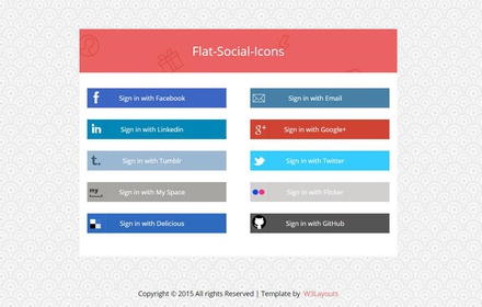 Flat Social Media Icons Widget Template