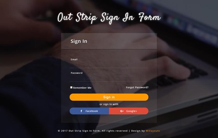 Out Strip Sign In Form a Responsive Widget Template