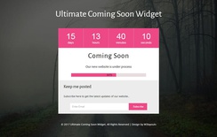 Ultimate Coming Soon Widget a Flat Responsive Widget Template