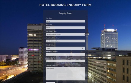 Hotel Booking Enquiry Form Widget a Flat Responsive Widget Template