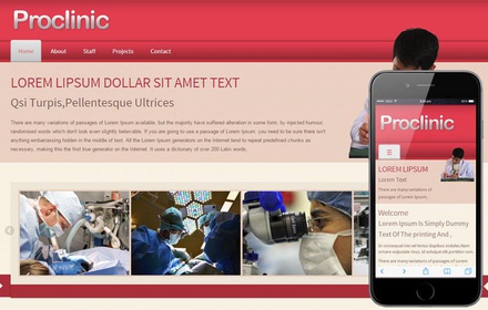 Pro Clinic Hospital Mobile Website Template