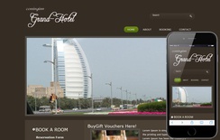 Free Grand Hotel web template and mobile website template for Hotels and restaurant